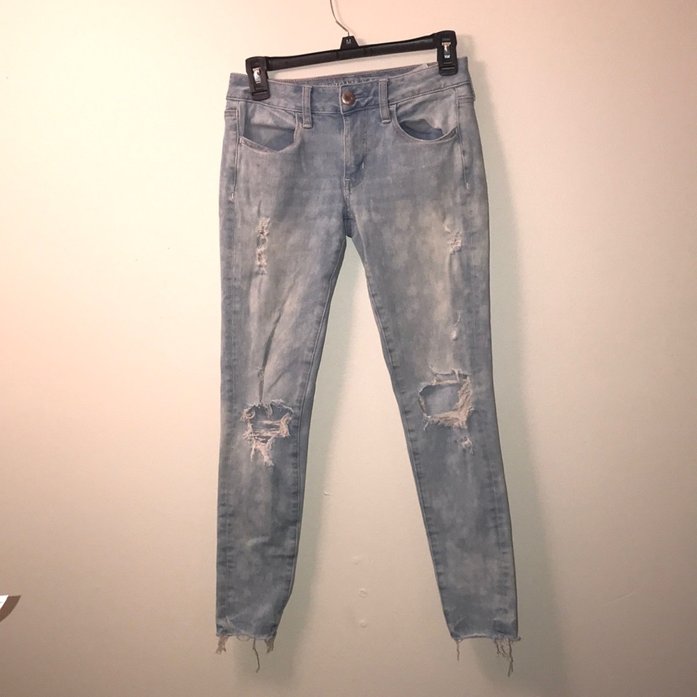american eagle jegging distressed jeans